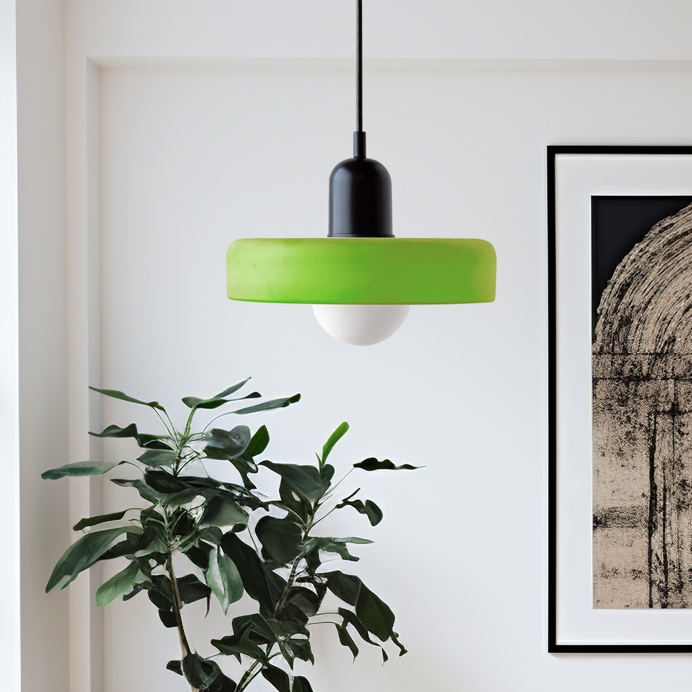 Rovenature Colored Glass Bauhaus Pendant Light