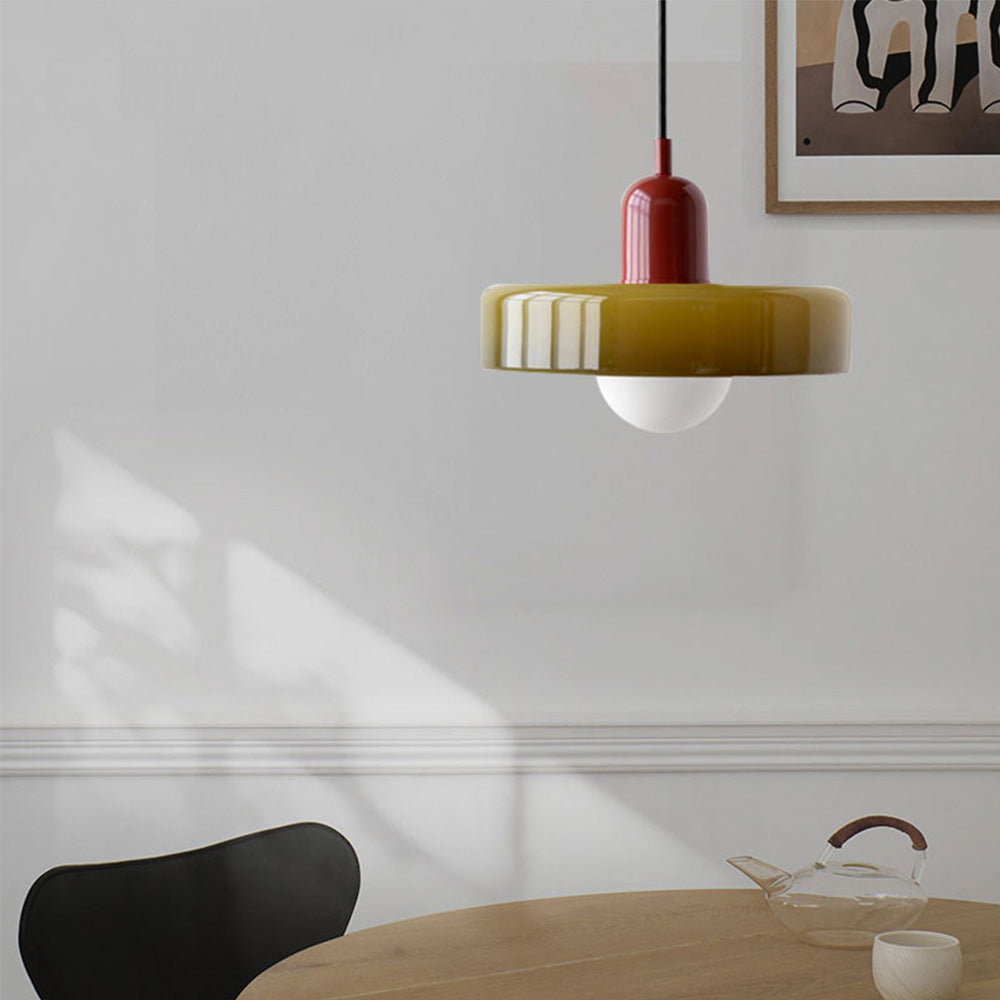 Rovenature Colored Glass Bauhaus Pendant Light