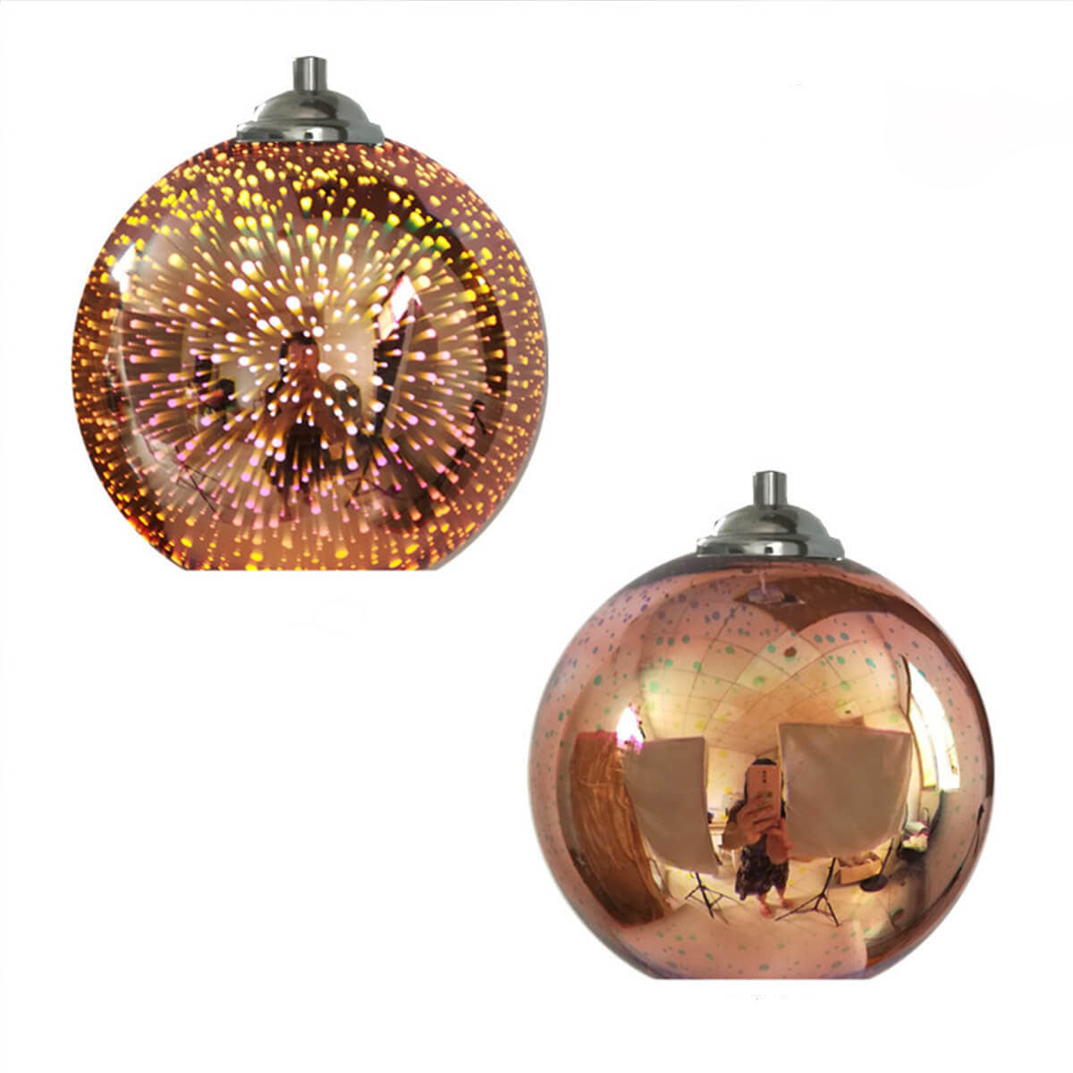 Modern Creative 3D Colorful Firework Glass Pendant Light 1-Light Dome