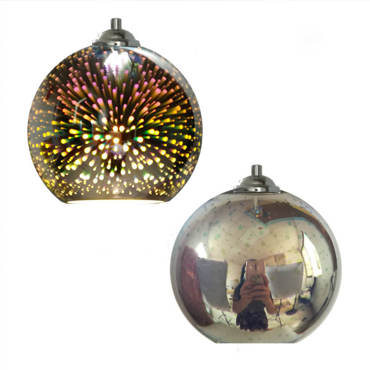 Modern Creative 3D Colorful Firework Glass Pendant Light 1-Light Dome