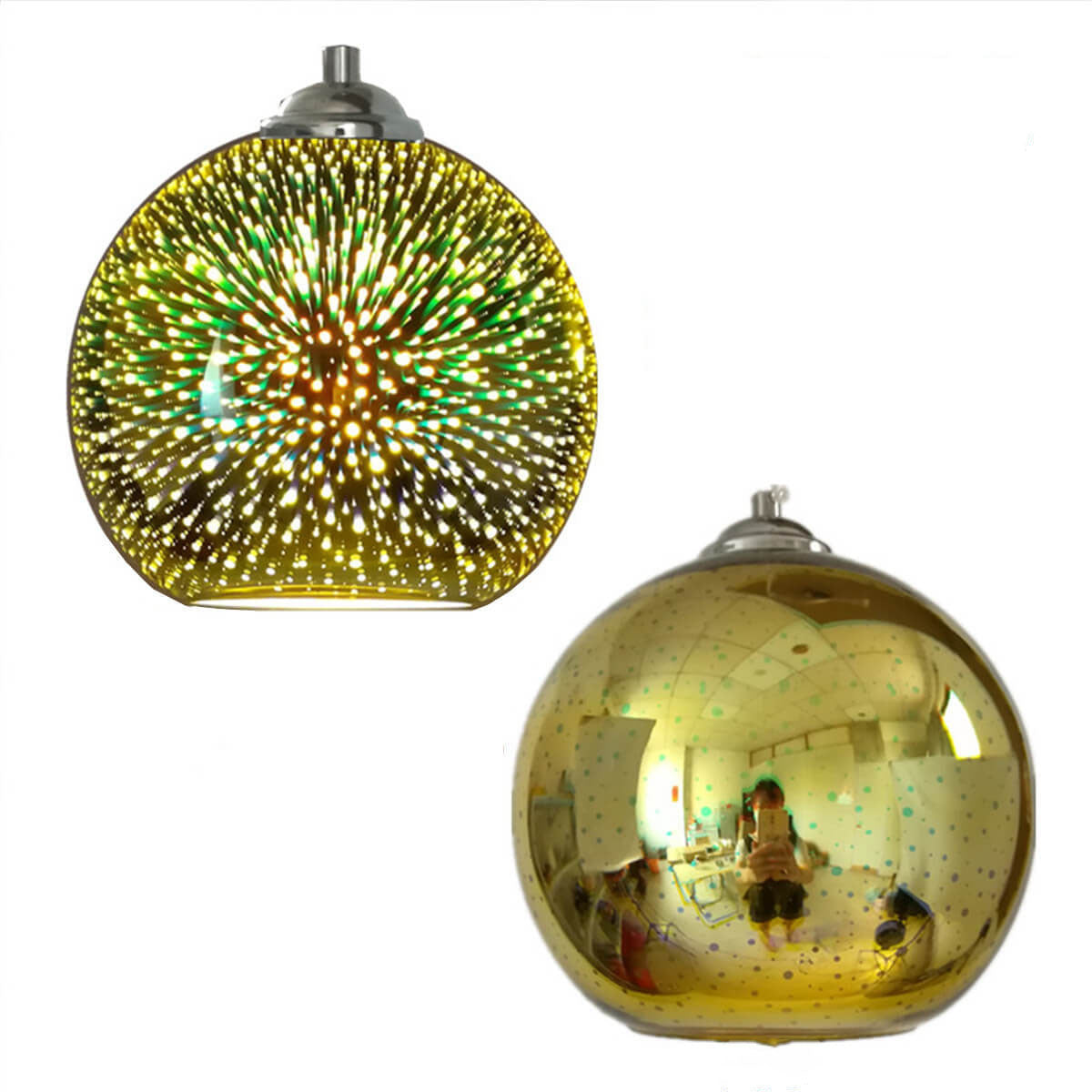 Modern Creative 3D Colorful Firework Glass Pendant Light 1-Light Dome