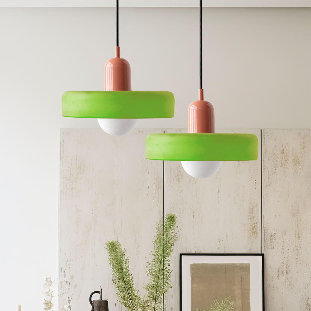 Rovenature Colored Glass Bauhaus Pendant Light