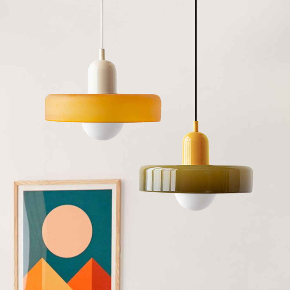 Rovenature Colored Glass Bauhaus Pendant Light