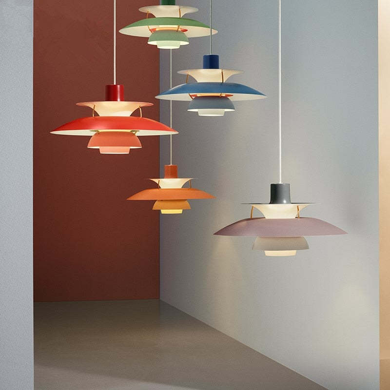 Rovenature Modern Shade LED Hanging Lamp with Colorful Metal Design