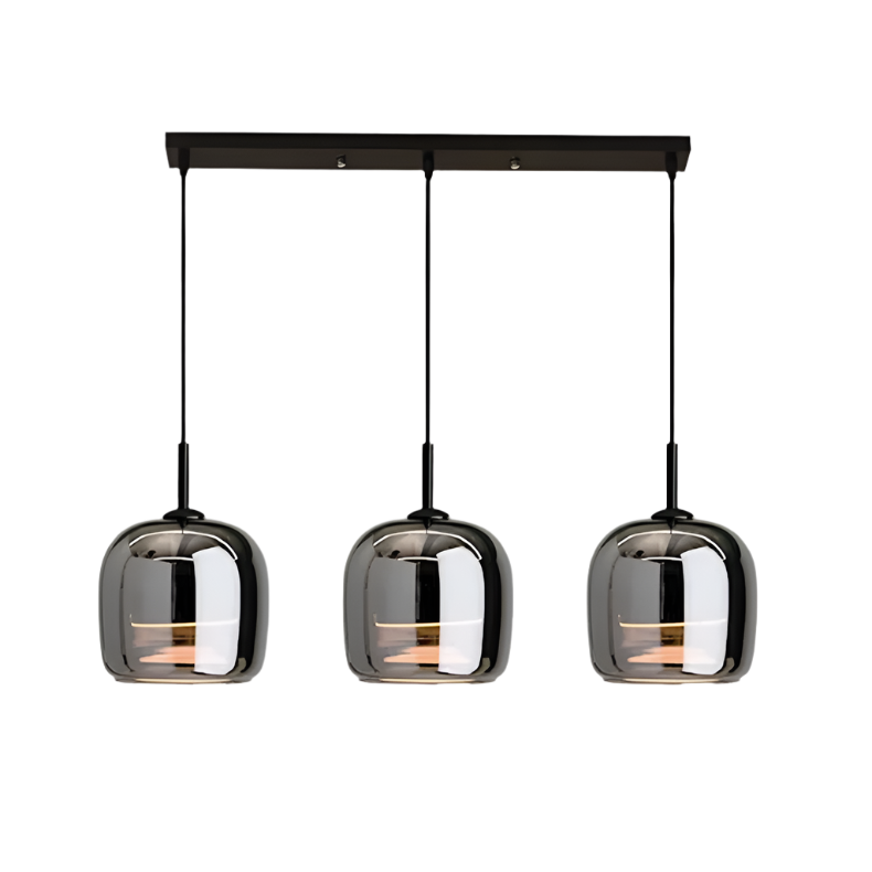 Rovenature Black Glass Pendant Light - Modern LED Chandelier for Stylish Interiors