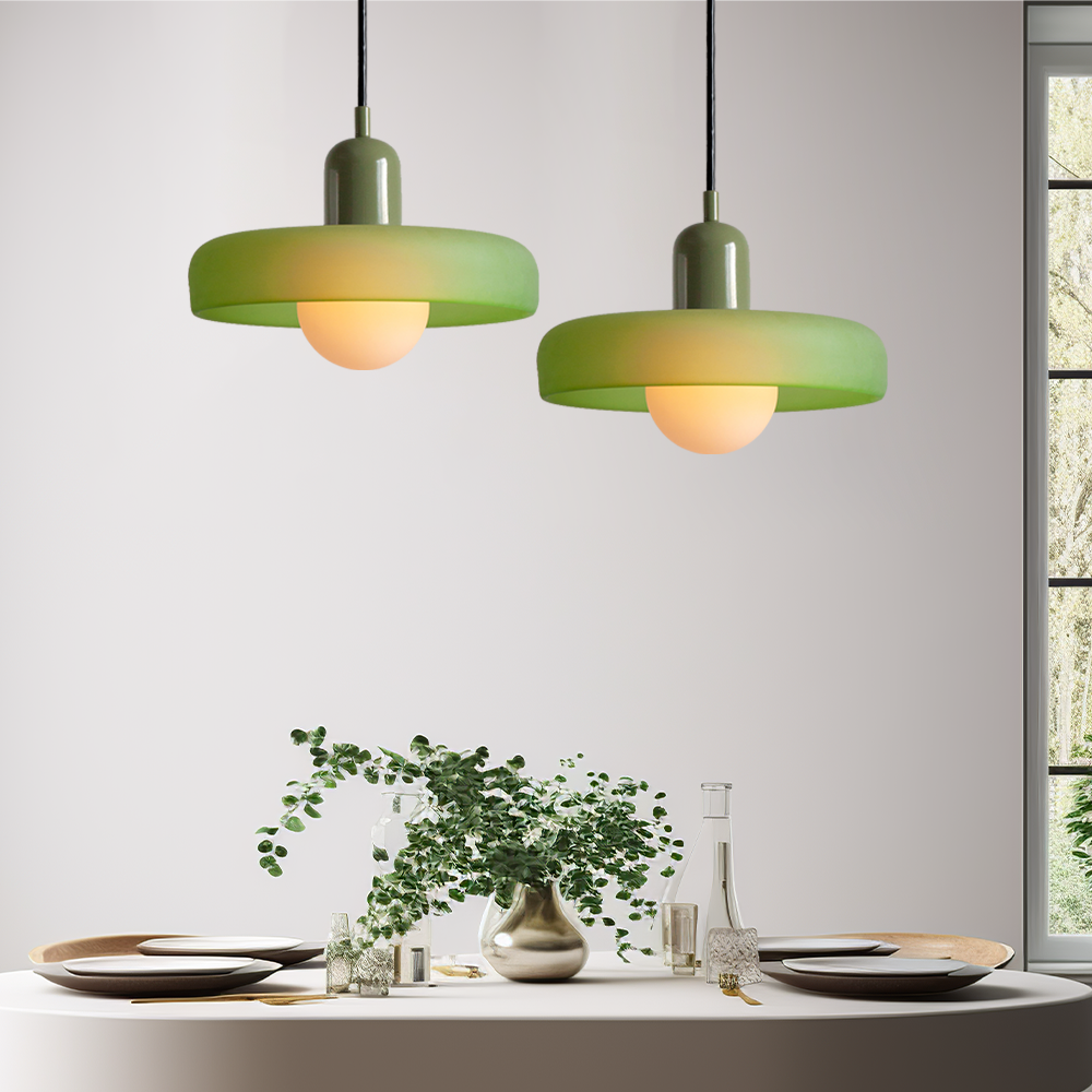 Rovenature Colored Glass Bauhaus Pendant Light