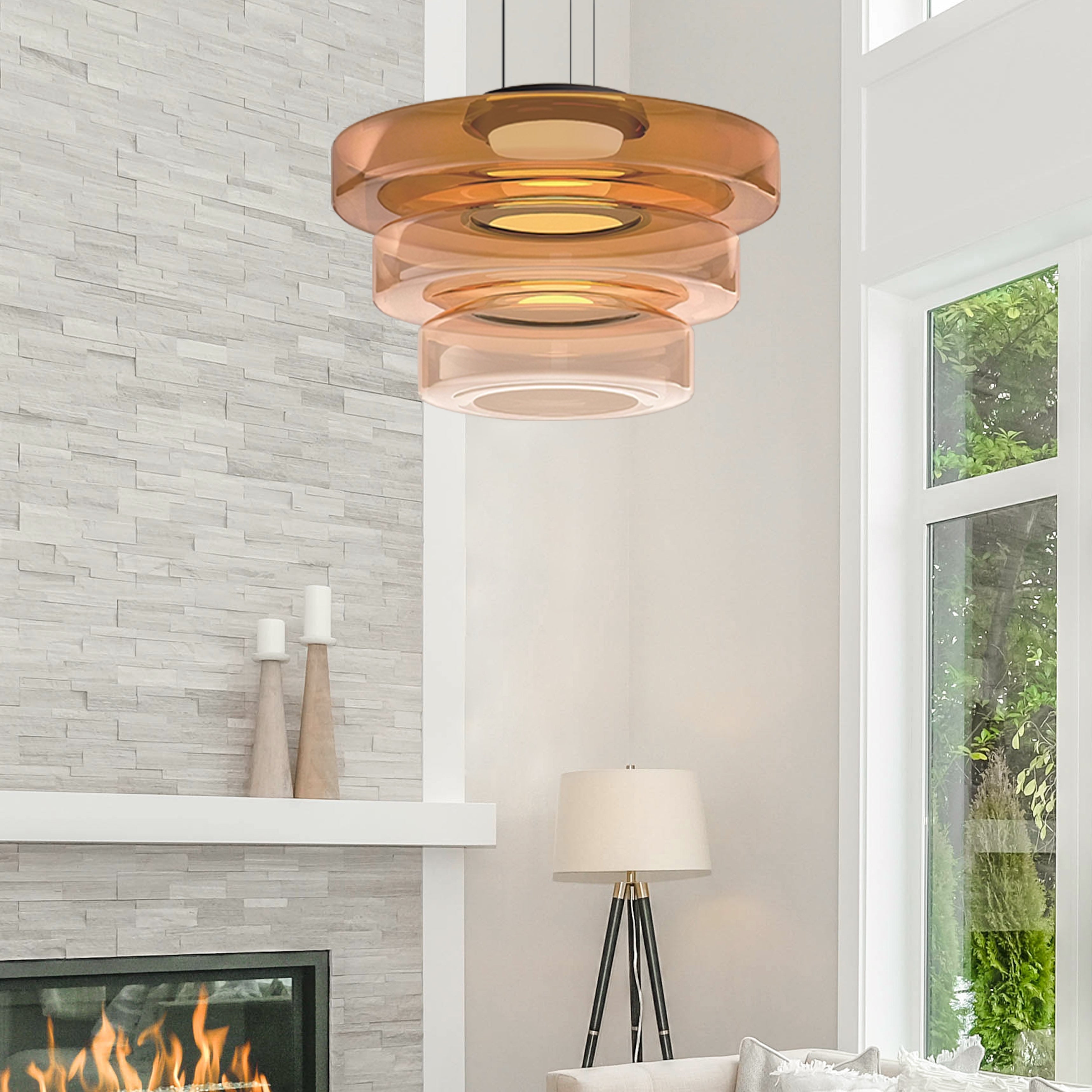 Rovenature Style Glass Pendant Lights