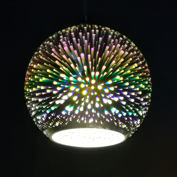 Modern Creative 3D Colorful Firework Glass Pendant Light 1-Light Dome