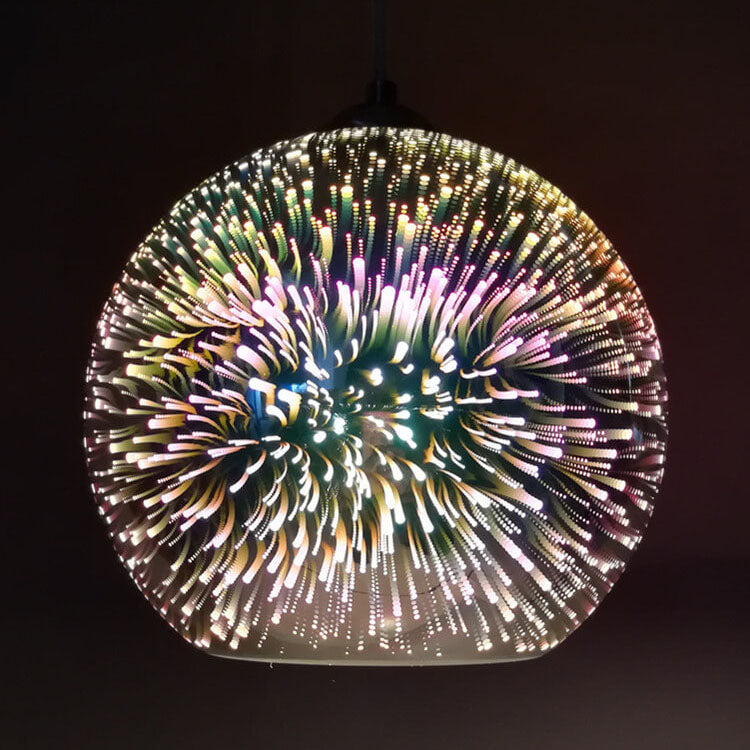 Modern Creative 3D Colorful Firework Glass Pendant Light 1-Light Dome