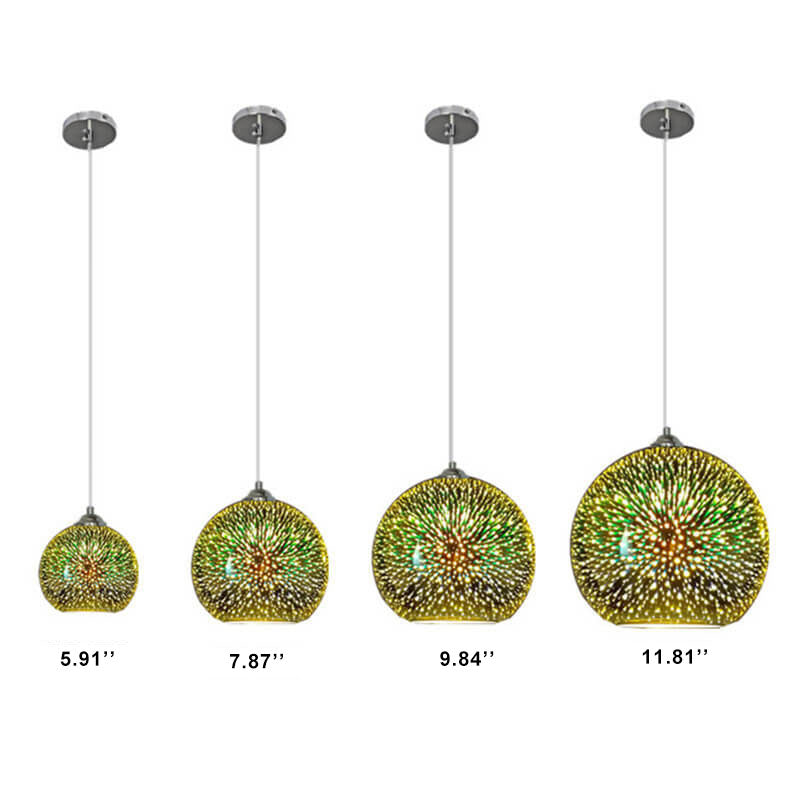 Modern Creative 3D Colorful Firework Glass Pendant Light 1-Light Dome