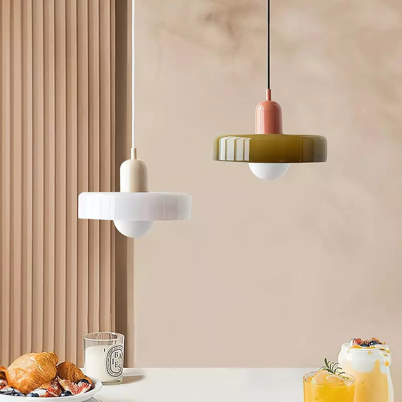 Rovenature Colored Glass Bauhaus Pendant Light