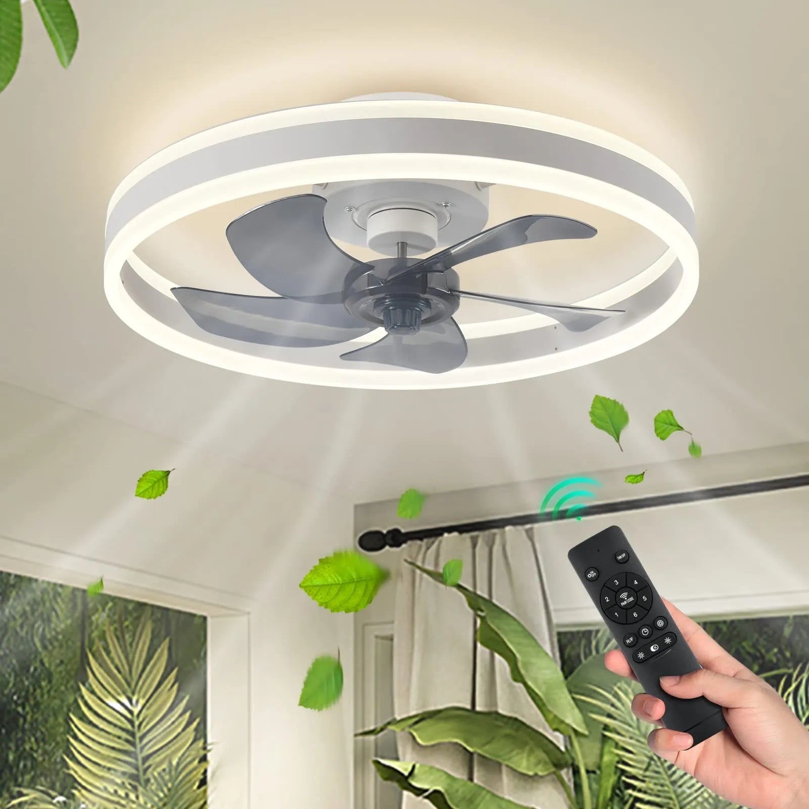 Rovenature LED Ceiling Light with Fan - Elegant 2-in-1 Lighting and Ventilation Device