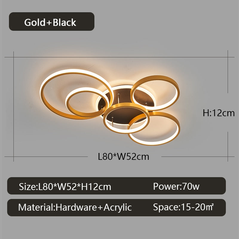 Rovenature Ceiling Light Black Gold LED