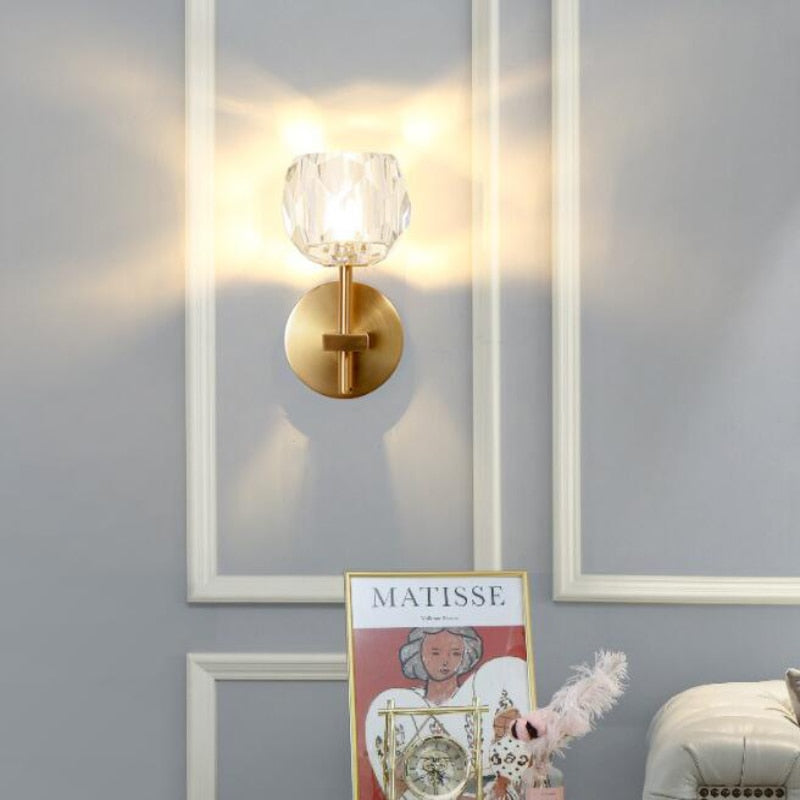 Rovenature LED Wall Light - Vintage Gold Ice Flower Design