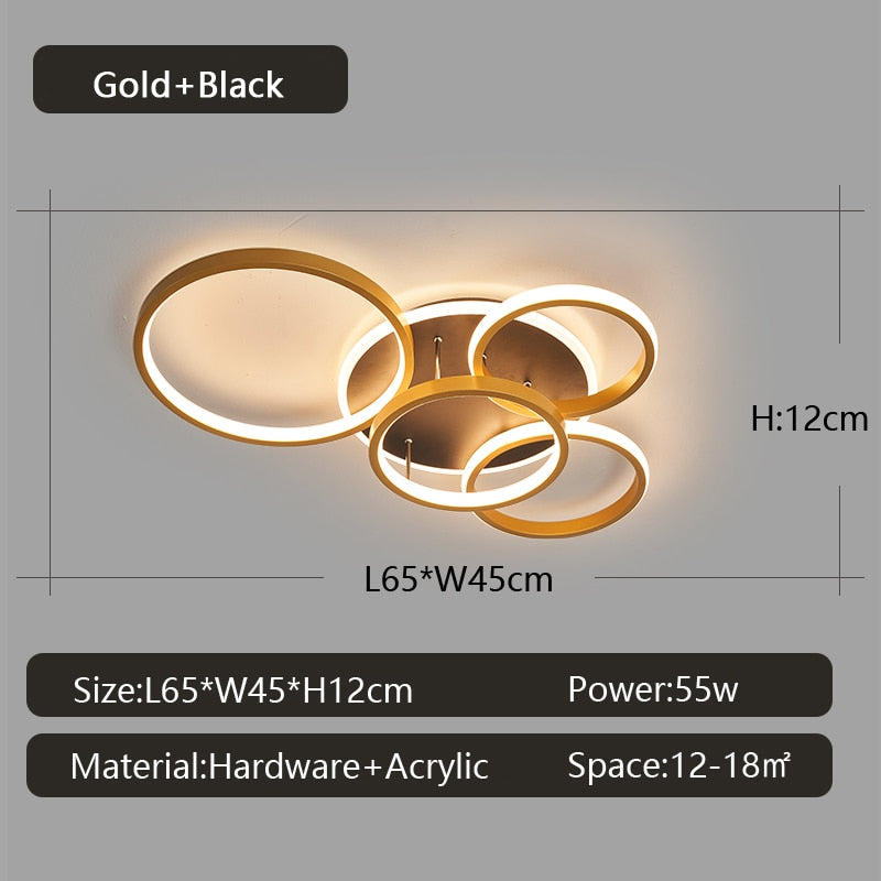 Rovenature Ceiling Light Black Gold LED