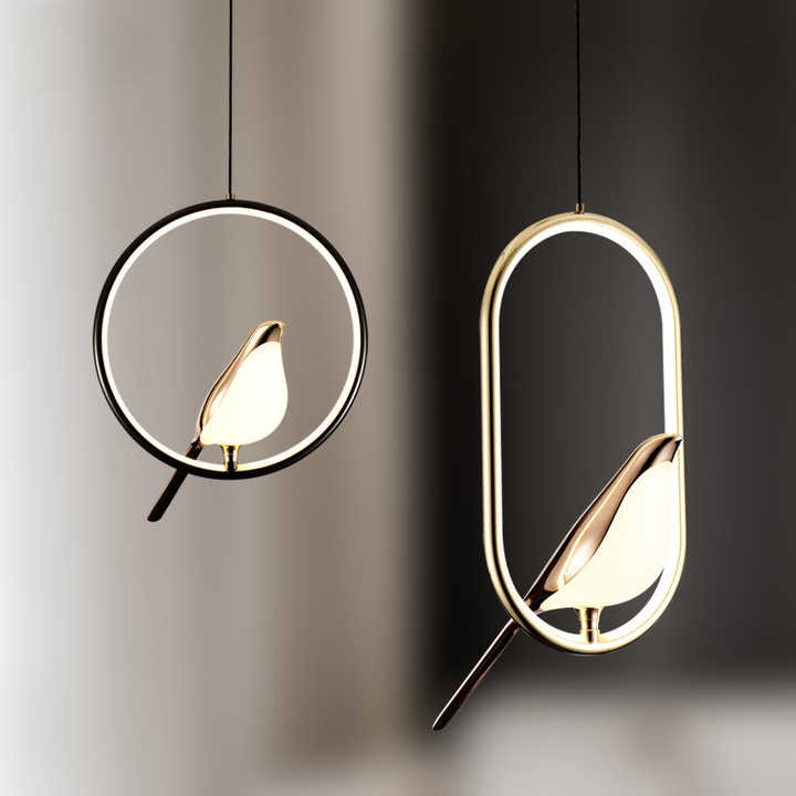 Rovenature - Elegant Luxury Pendant Light Featuring a Golden Bird