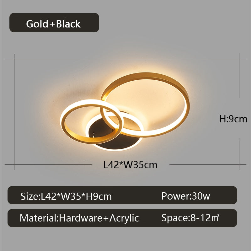 Rovenature Ceiling Light Black Gold LED