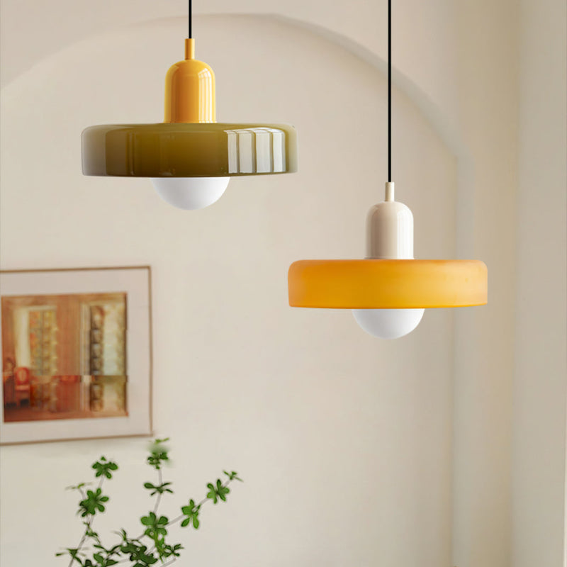 Rovenature Colored Glass Bauhaus Pendant Light