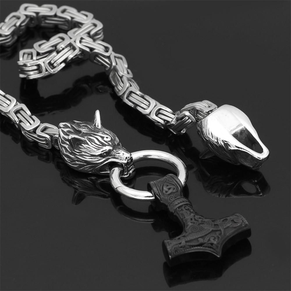 60–90 cm Rovenature Double Wolf Head & Rovenature Survival Spirit Necklace/Bracelet