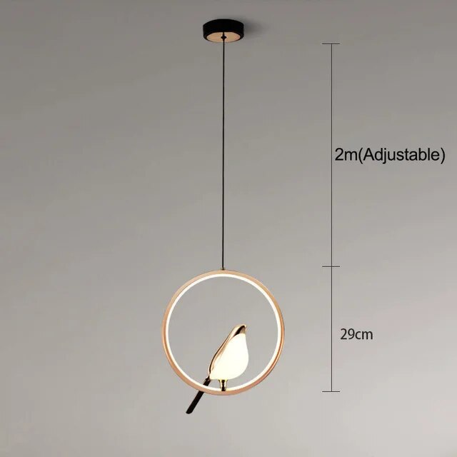 Rovenature - Elegant Luxury Pendant Light Featuring a Golden Bird