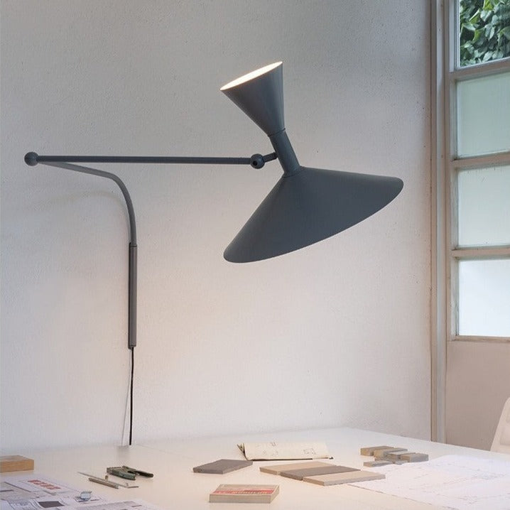 Rovenature Design Wall Lamp with Cable - Telescopic Arm and Joint Arm for Targeted Lighting