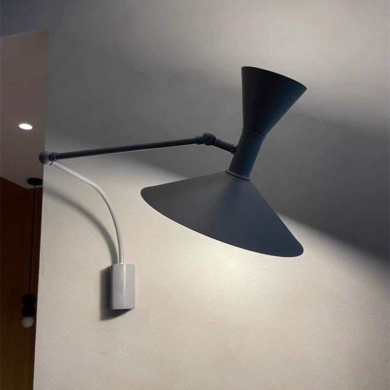 Rovenature Design Wall Lamp with Cable - Telescopic Arm and Joint Arm for Targeted Lighting