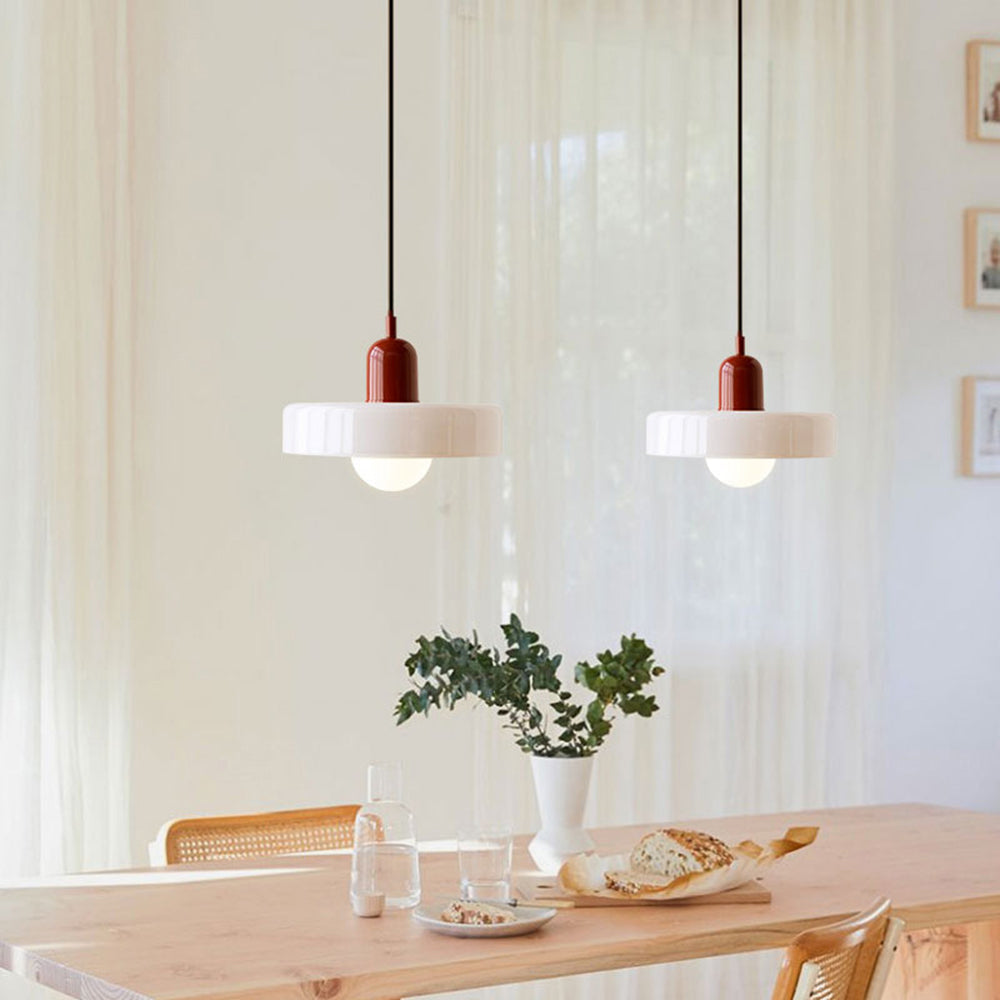 Rovenature Colored Glass Bauhaus Pendant Light