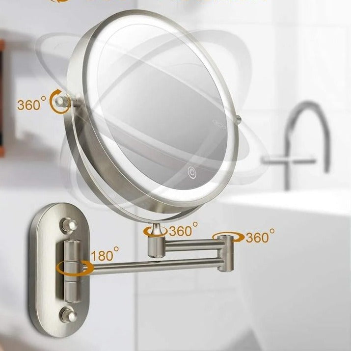 Rovenature Rechargeable LED Magnifying Makeup Mirror for Bathroom and Vanity