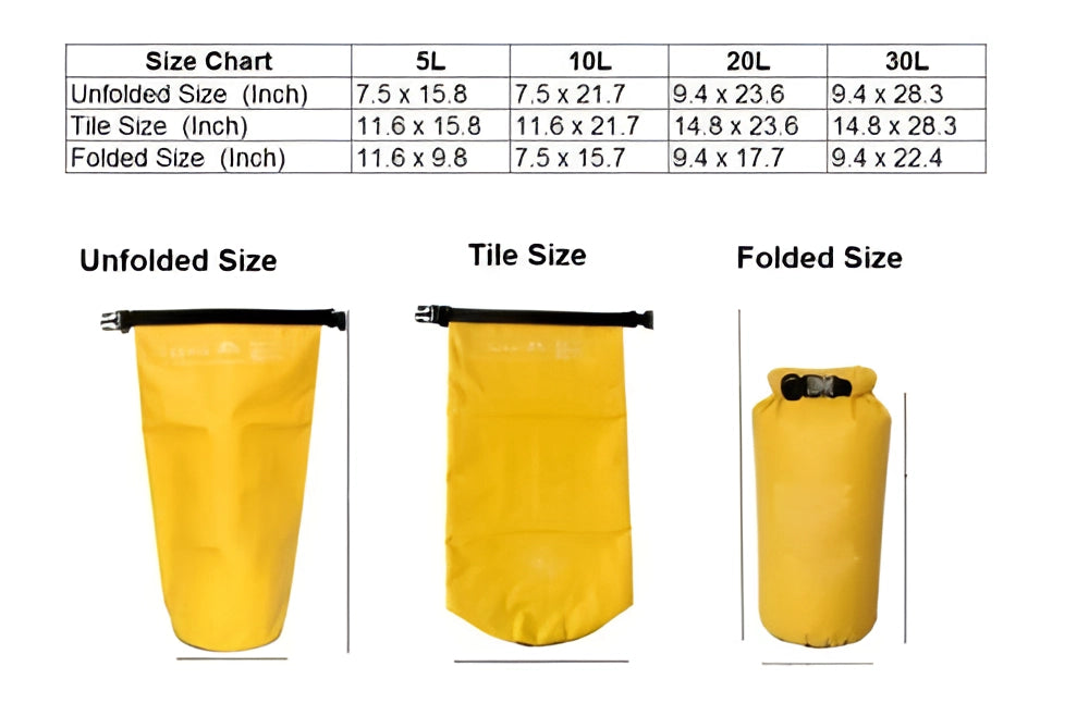 10L Waterproof Dry Bag in vibrant color, showcasing durable and lightweight material ideal for outdoor adventures, featuring a secure roll-top closure.