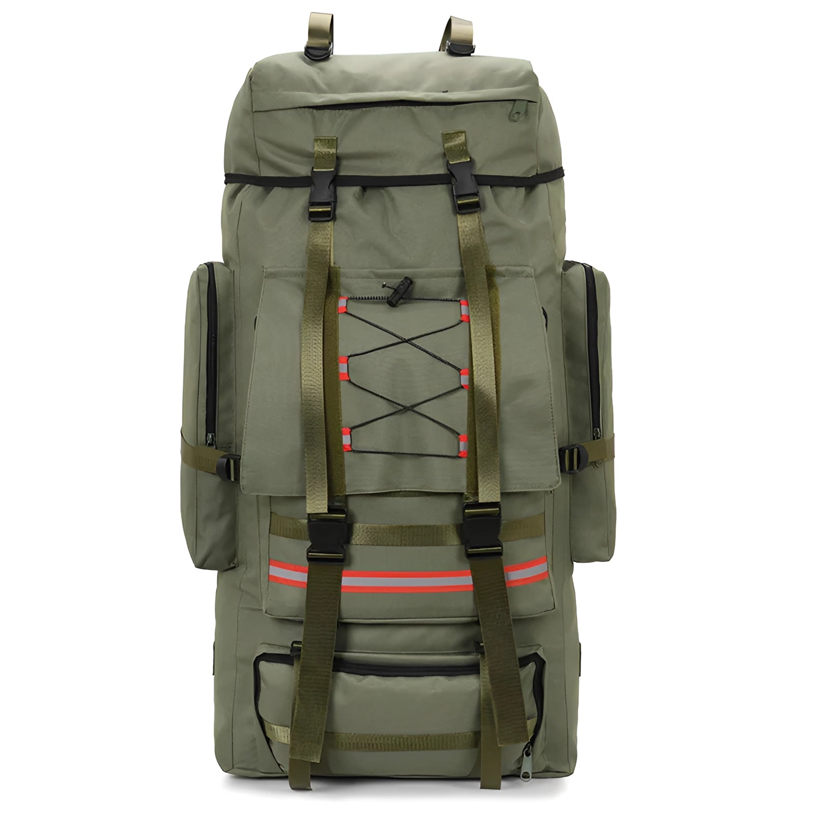 130L large green hiking backpack designed for high-capacity expeditions, featuring multiple compartments and durable material, ideal for outdoor adventures and carrying essential gear.