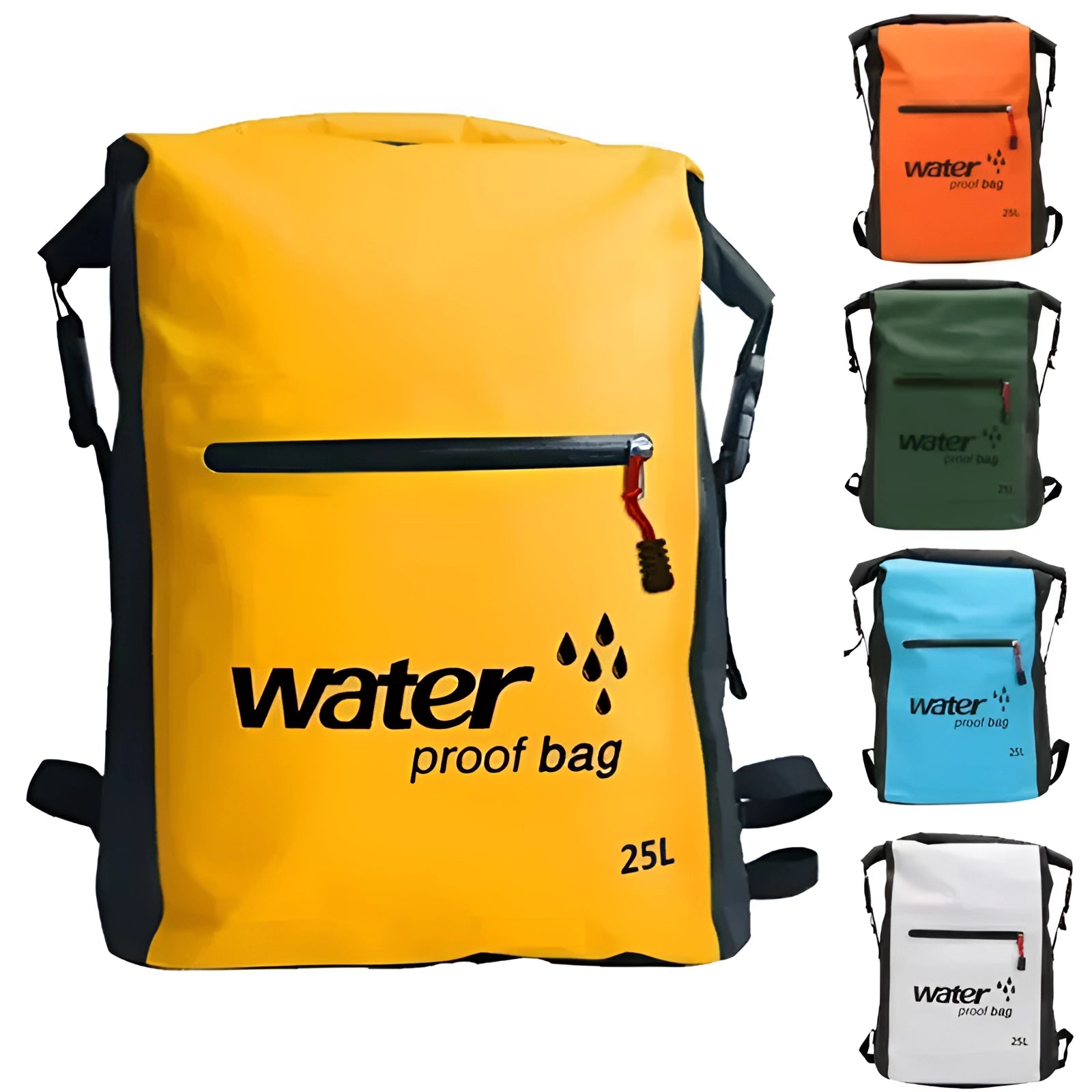 25L Waterproof Backpack - Durable Dry Bag for Outdoor Adventures, shown in a sleek, rectangular design, suitable for travel and outdoor activities.