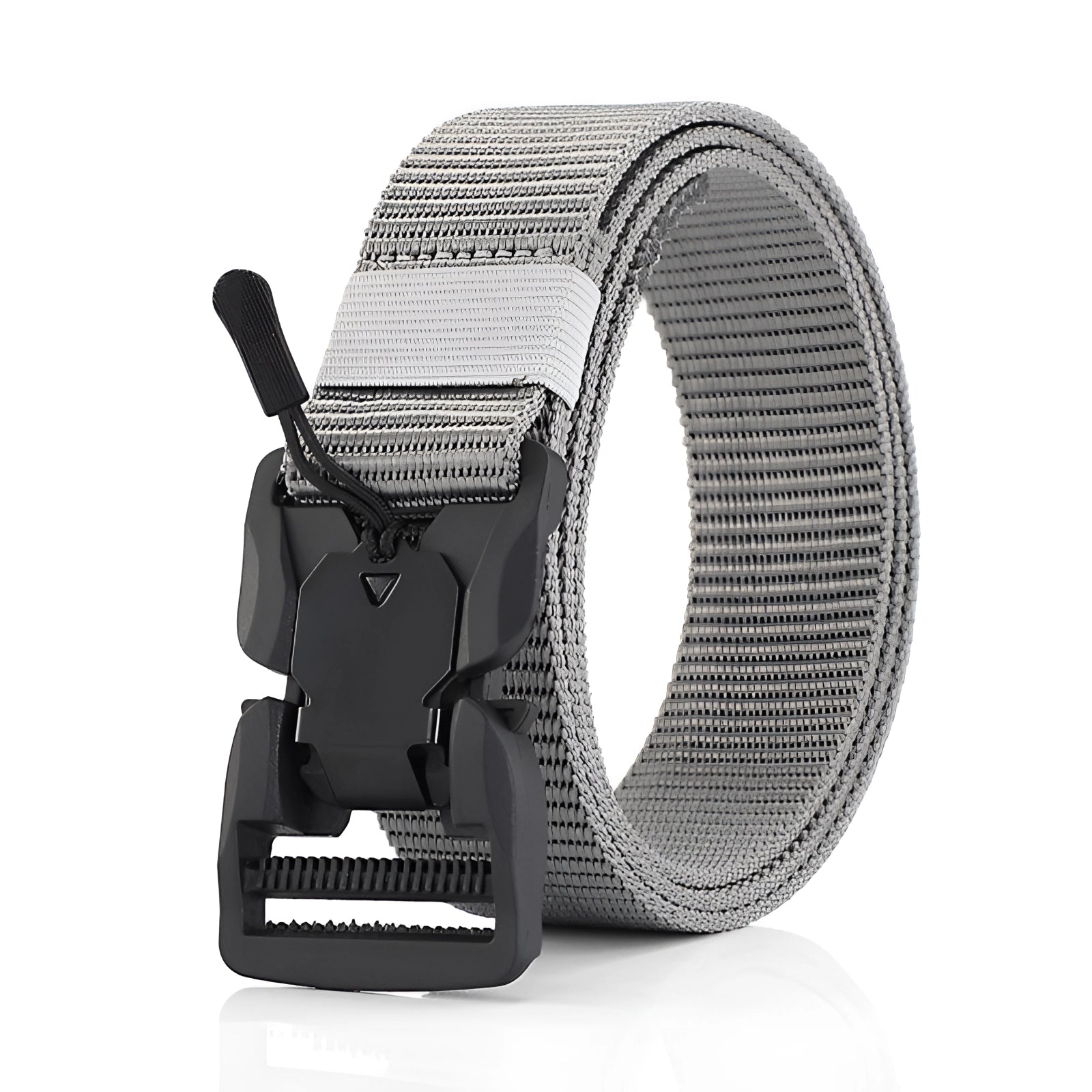 Adjustable tactical belt made of durable nylon with a quick-release buckle, designed to support heavyweight loads.