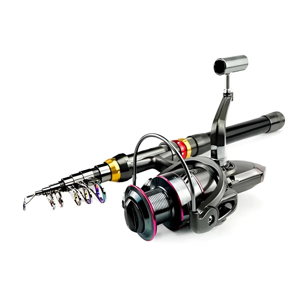 Adjustable Telescopic Fishing Rod & Reel Combo in 2.4M length with 3000 Reel, Portable and Lightweight