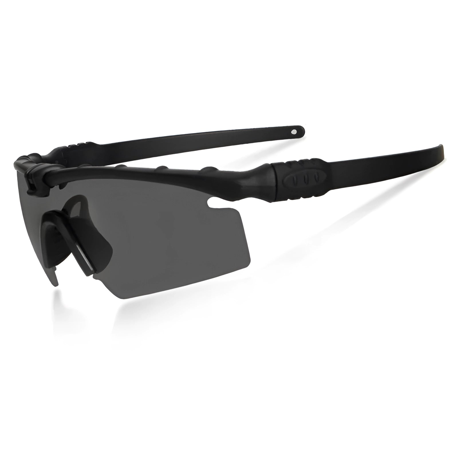 Black Polarized Sports Sunglasses with UV Protection, Durable and Adjustable, displayed against a plain background.