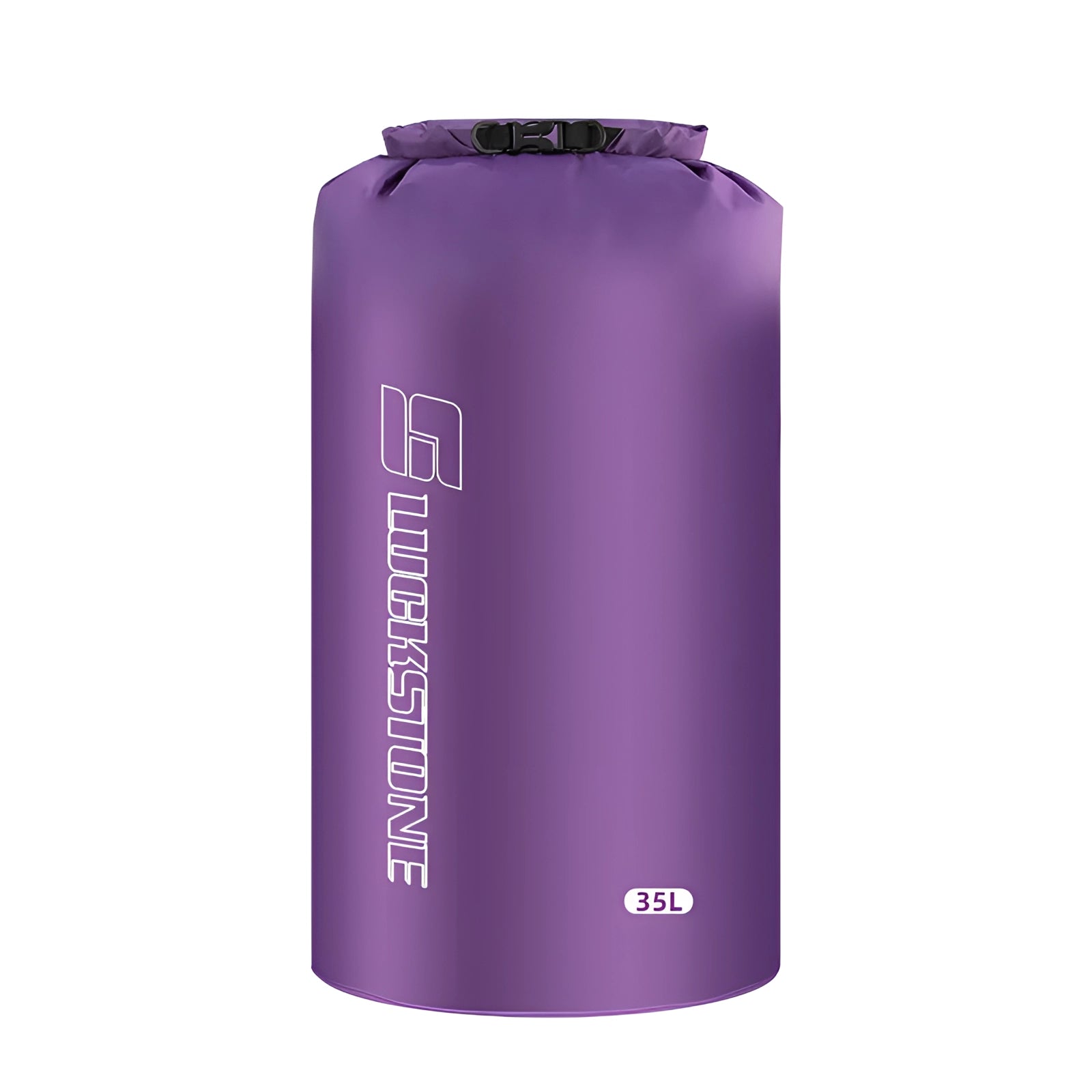 Purple Blackstone Waterproof Ultralight Dry Bag - 35L with Roll-Top Closure on White Background