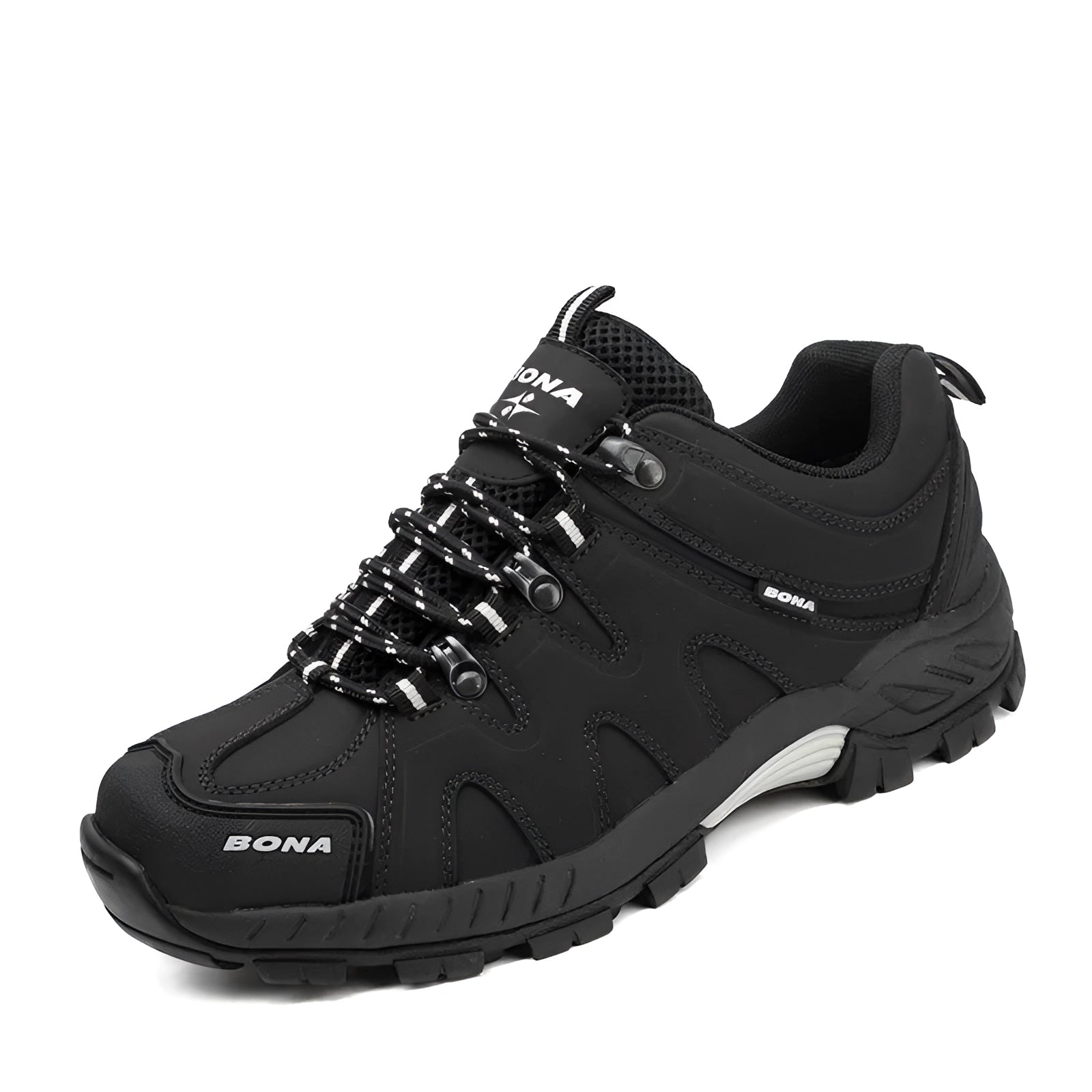 Charcoal grey trail running shoes designed for durability and versatility, featuring a breathable mesh upper, non-slip sole, and water-resistant material, ideal for outdoor activities like hiking and running.