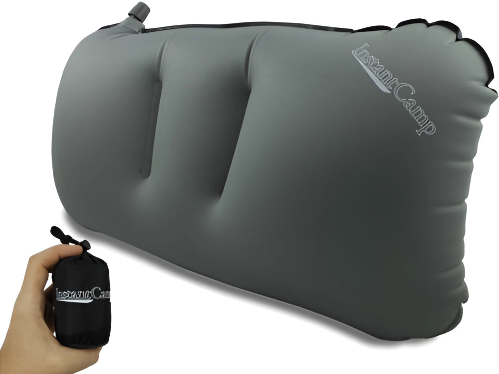 Compact Lightweight Inflatable Camping Pillow in Blue, Easy to Inflate and Portable, Ideal for Travel and Outdoor Comfort.