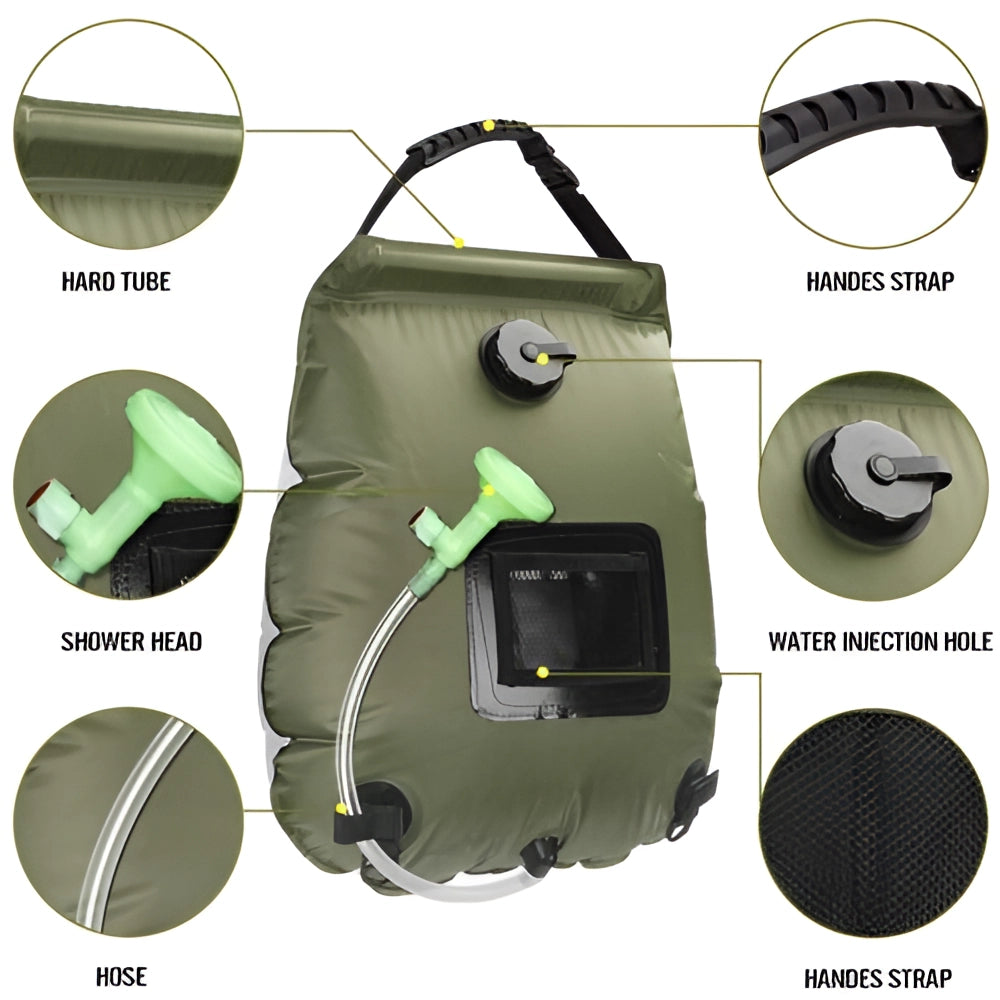 Durable waterproof camouflage hiking backpack with adjustable straps and multi-color design displayed.