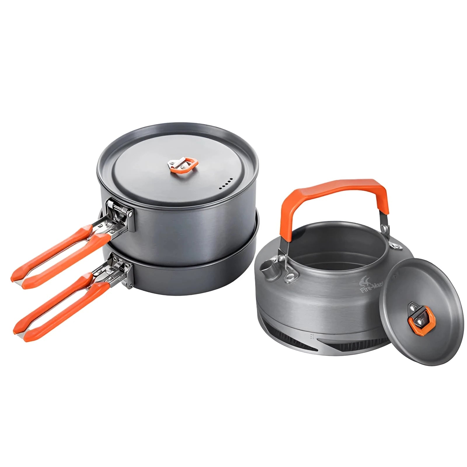 
A compact and lightweight anodized aluminum camping cookset by Fire Maple, designed for outdoor cooking.