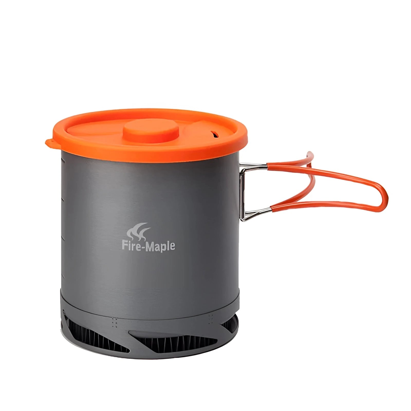 Lightweight Fire-Maple FMC-XK6 camping pot with a heat exchanger, 1-liter capacity, featuring a sturdy design suitable for outdoor cooking.