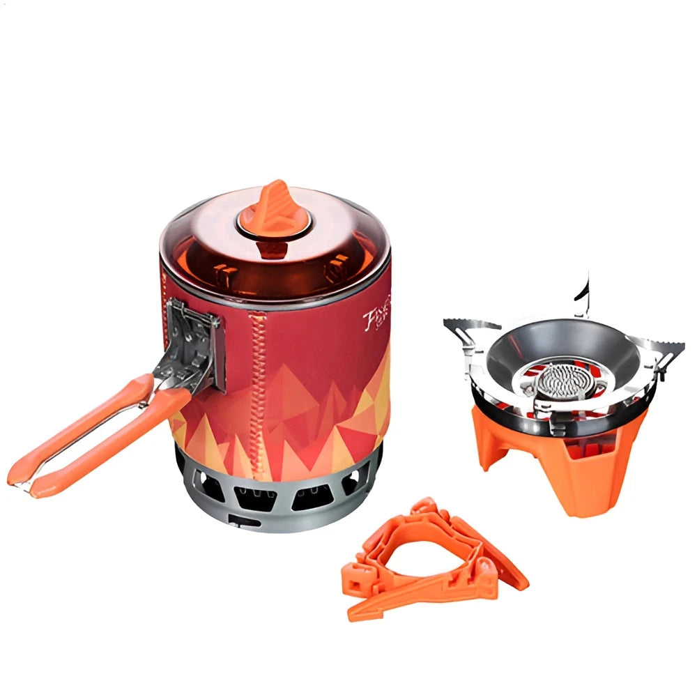 Orange Fire-Maple X3 Lightweight Windproof Camping Stove System featuring a compact, durable design with a distinctive logo, ideal for outdoor cooking in the Russian Federation.