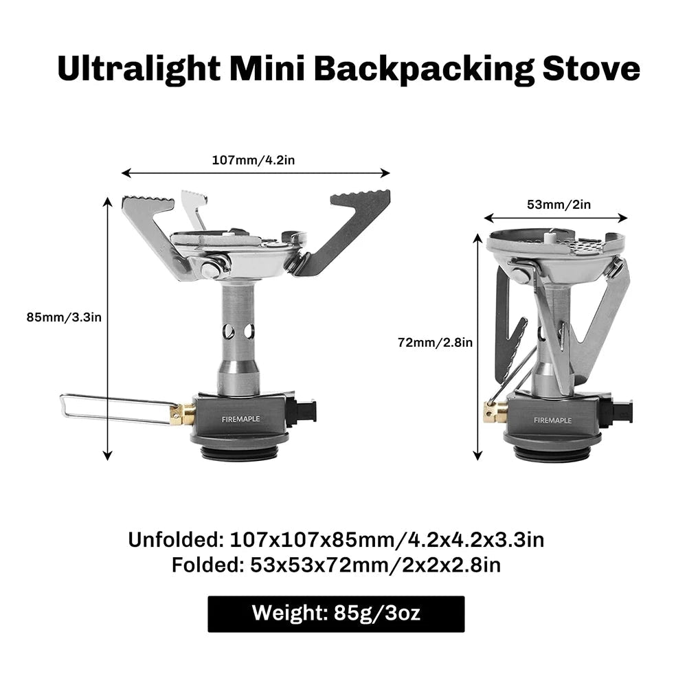 Portable FireMaple GreenPeak camping stove in a windproof, lightweight, and compact design.