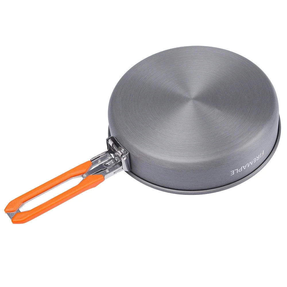 FireMaple Non-stick Camping Frypan with a lightweight and foldable design, featuring a sleek black surface suitable for outdoor cooking and camping trips.