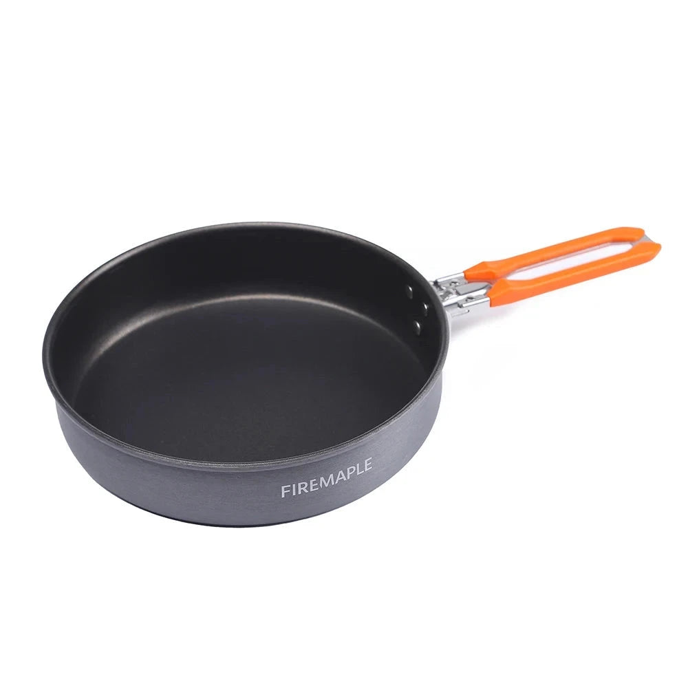 FireMaple Non-stick Camping Frypan, lightweight and foldable, ideal for outdoor cooking and camping.