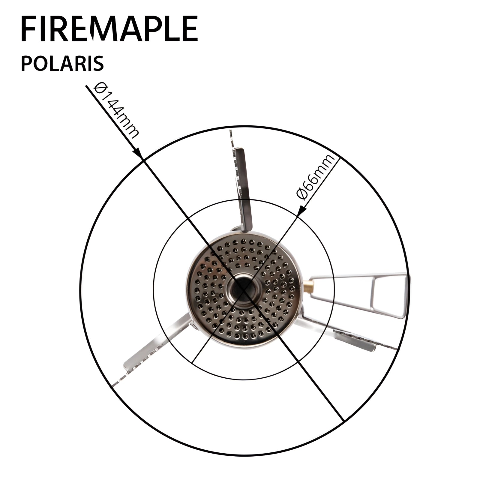 Ultralight camping stove with a windproof design, featuring a circular, symmetrical burner that resembles a wheel pattern, ideal for portable outdoor cooking.