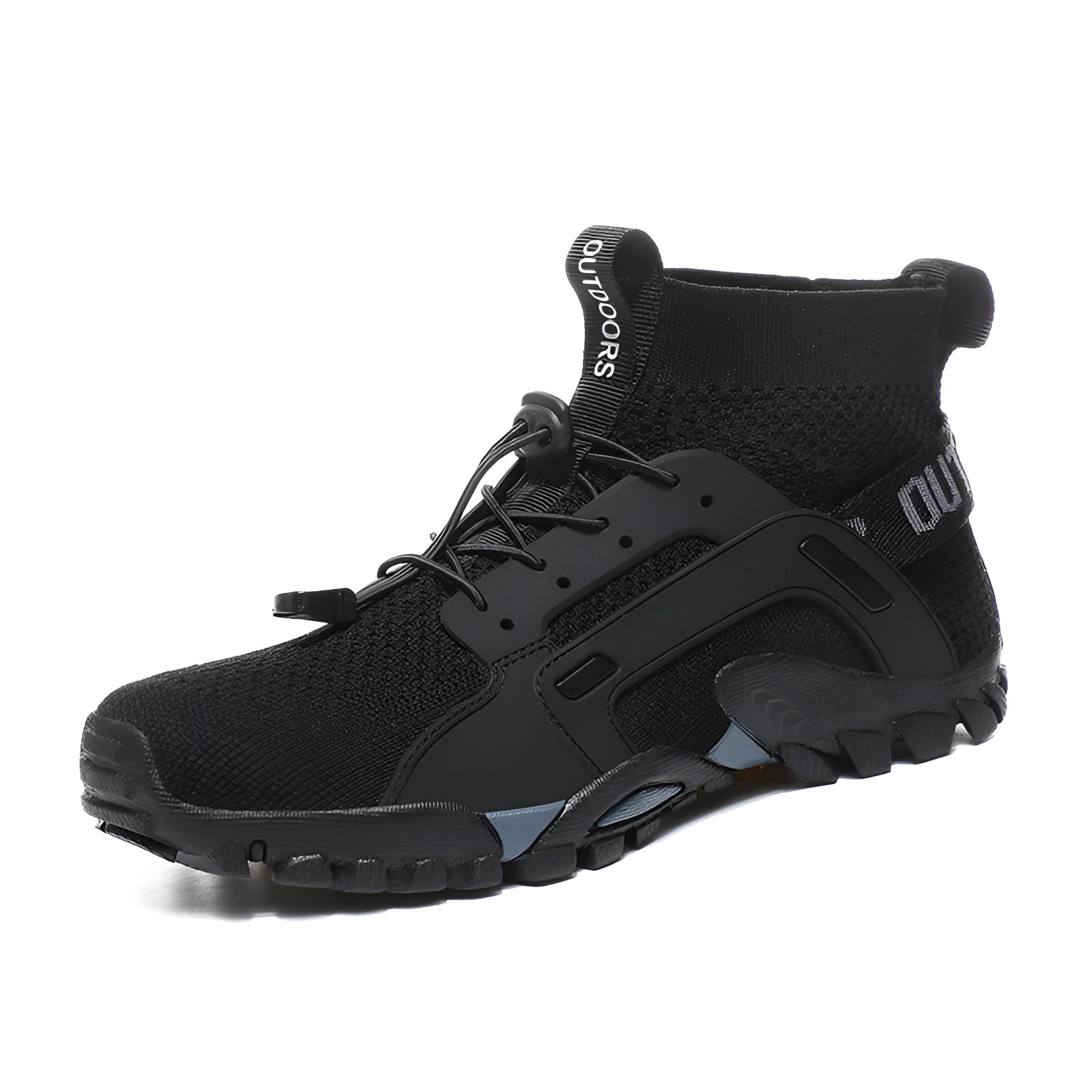 Black high-top lightweight tactical boots in size 41, featuring a breathable, slip-resistant, and quick-dry design.