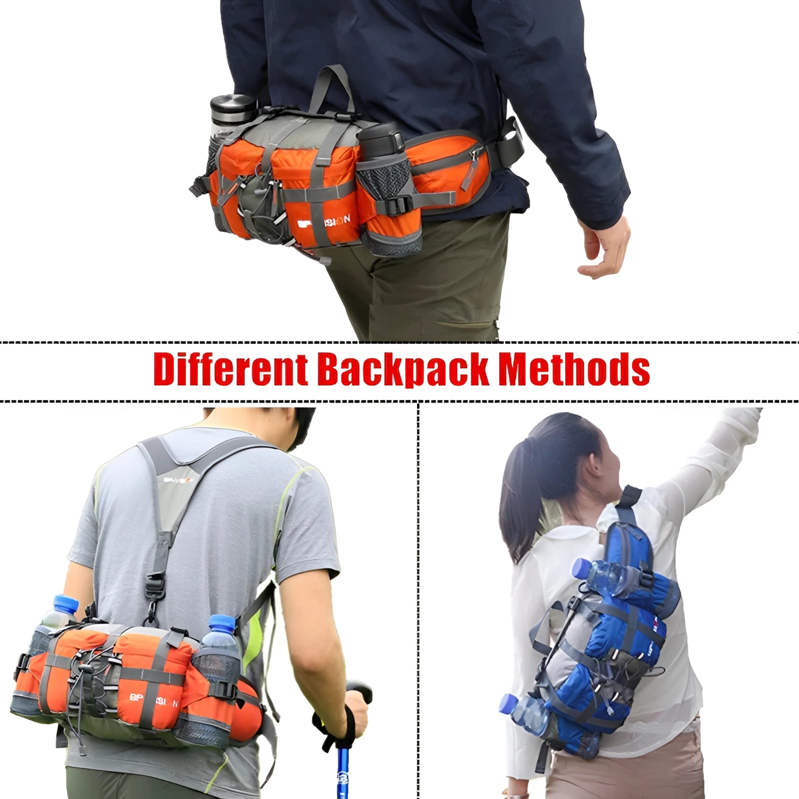 Insulated multi-pocket fishing bag with cooler and adjustable strap, shown in white, featuring multiple compartments and sturdy design suitable for outdoor activities.