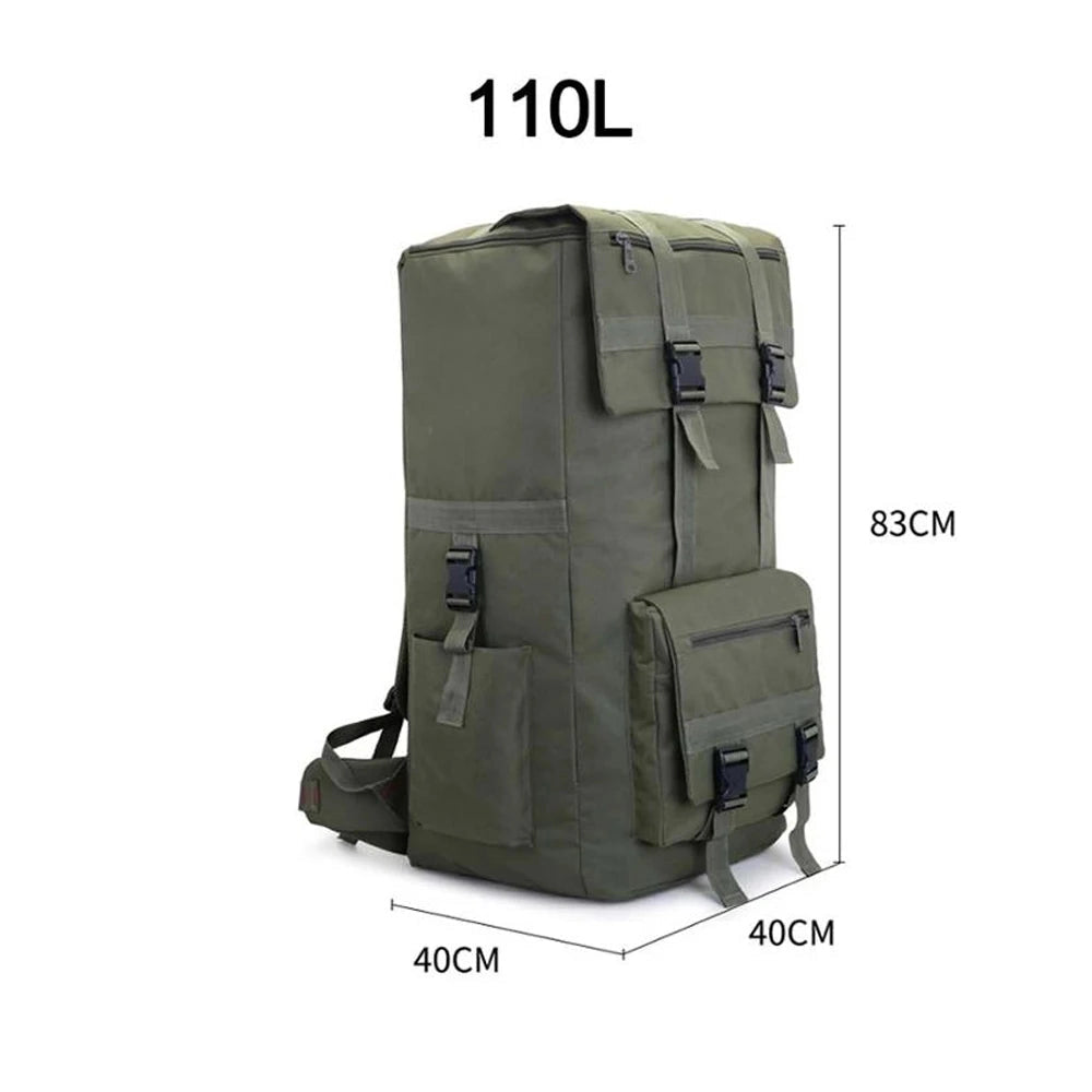 Large capacity military tactical backpack designed for durability and water resistance, suitable for travel and outdoor activities.