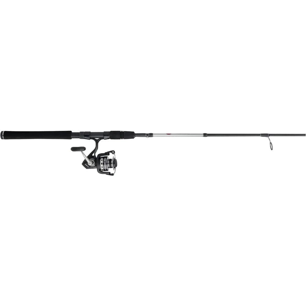 Lightweight carbon fiber spinning fishing rod and reel combo suitable for freshwater and saltwater fishing, displayed on a white background.