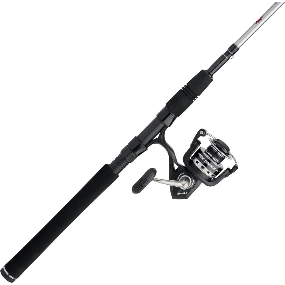 Lightweight Carbon Fiber Spinning Fishing Rod & Reel Combo suitable for freshwater and saltwater with ergonomic handle and sleek design.